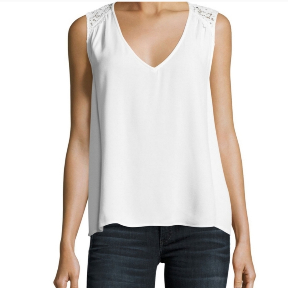 Joie Lace Trim Sleeveless Top Size Small